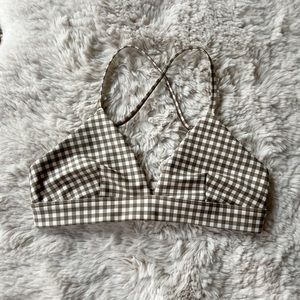 Alo Yoga Airlift Gingham Splendor Bra, Macadamia, XS